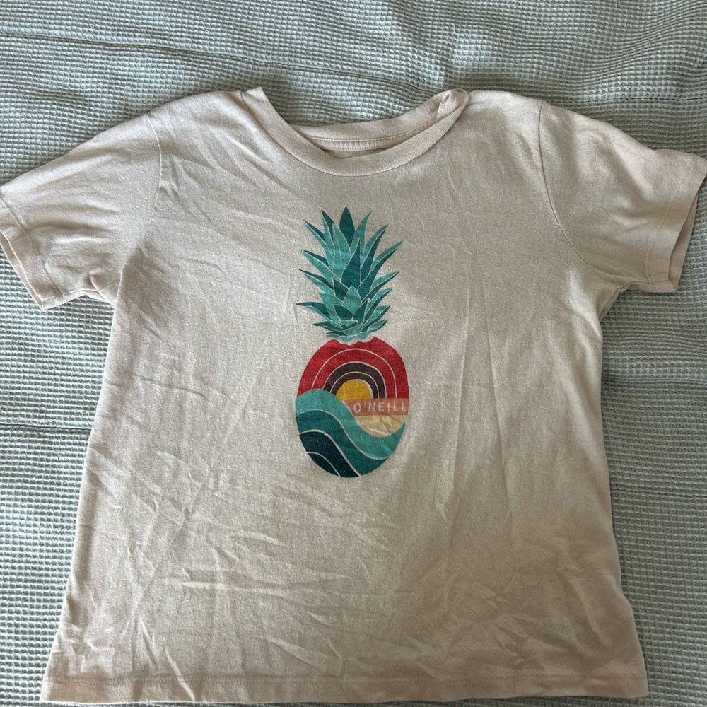 O'Neill Cream and Green Pineapple Graphic Tee